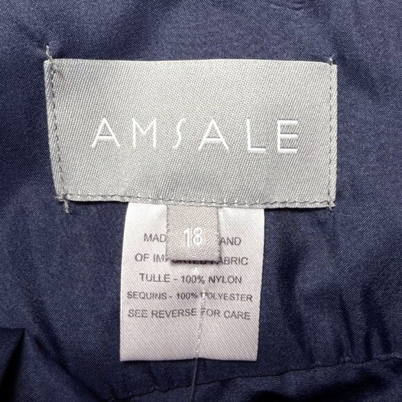 AMSALE Cowl Neck Halter Top  Sequin Evening / Bridesmaids Dress - Picture 9 of 9